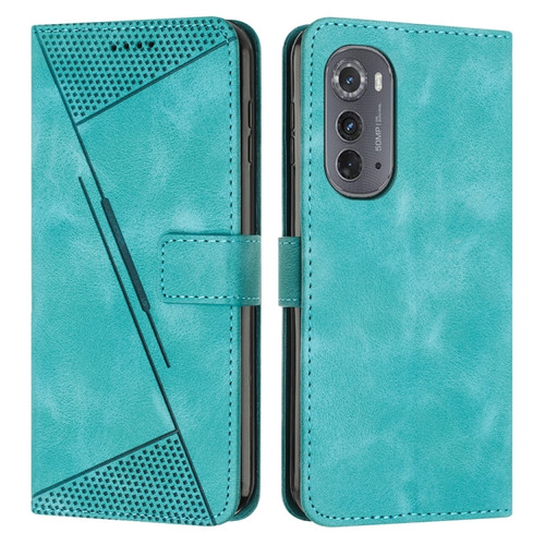 Motorola Edge 2022 Dream Triangle Leather Phone Case with Lanyard - Green