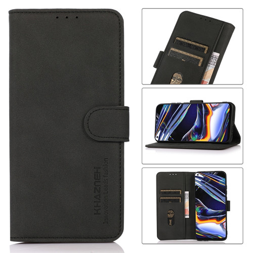 Motorola Edge 2022 KHAZNEH Matte Texture Leather Phone Case - Black