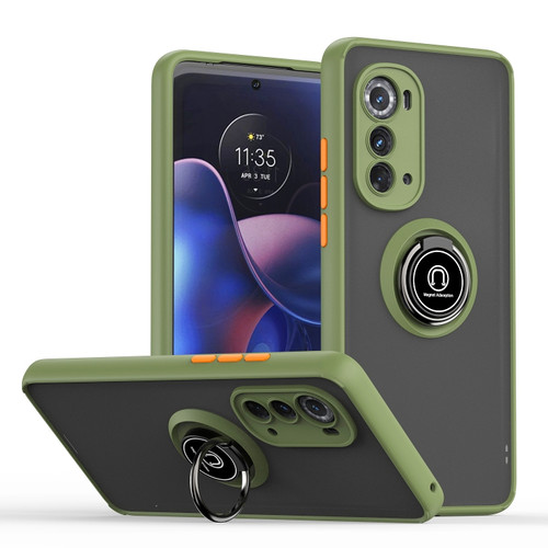 Motorola Edge 2022 Q Shadow 1 Series TPU + PC Phone Case with Ring Holder - Green