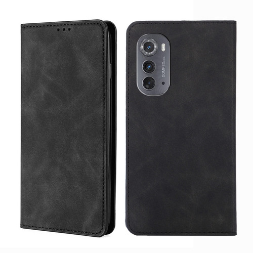 Motorola Edge 2022 Skin Feel Magnetic Horizontal Flip Leather Phone Case - Black