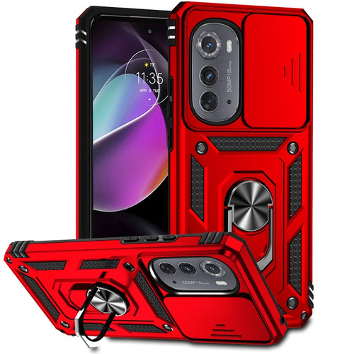 Motorola Edge 2022 Sliding Camshield Holder Phone Case - Red