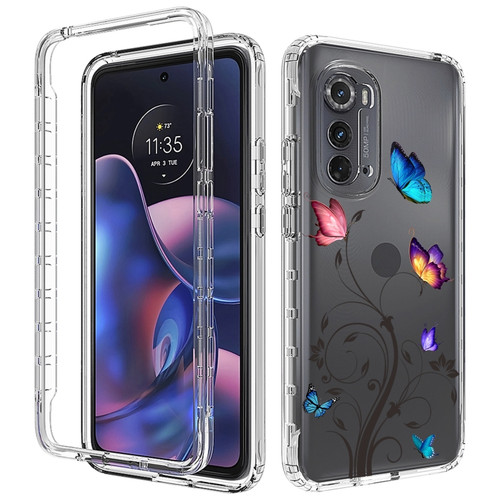 Motorola Edge 2022 Transparent Painted Phone Case - Tree Butterflies