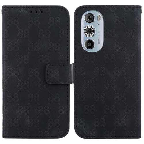 Motorola Edge 30 Pro / Edge+ 2022 Double 8-shaped Embossed Leather Phone Case - Black