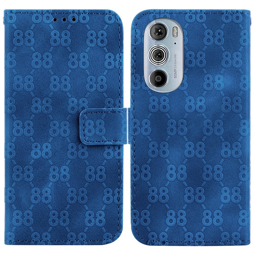 Motorola Edge 30 Pro / Edge+ 2022 Double 8-shaped Embossed Leather Phone Case - Blue