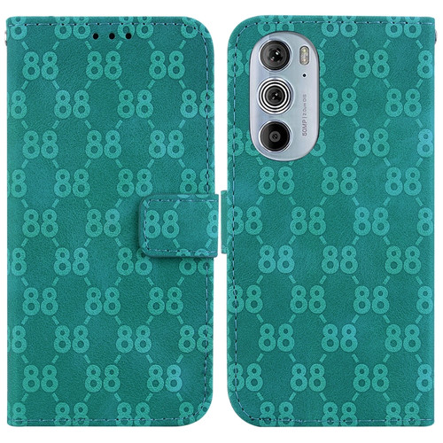 Motorola Edge 30 Pro / Edge+ 2022 Double 8-shaped Embossed Leather Phone Case - Green