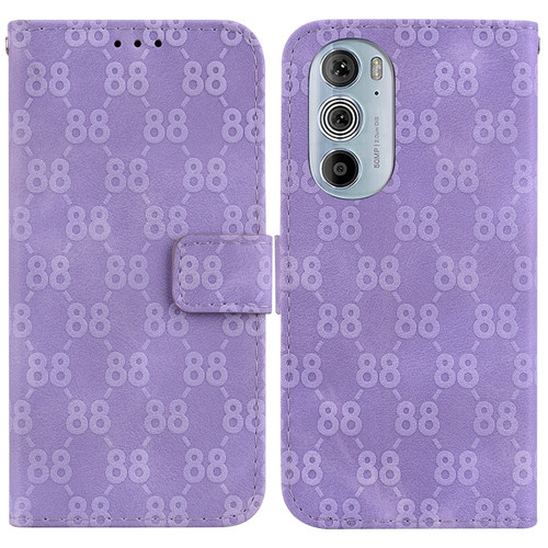 Motorola Edge 30 Pro / Edge+ 2022 Double 8-shaped Embossed Leather Phone Case - Purple