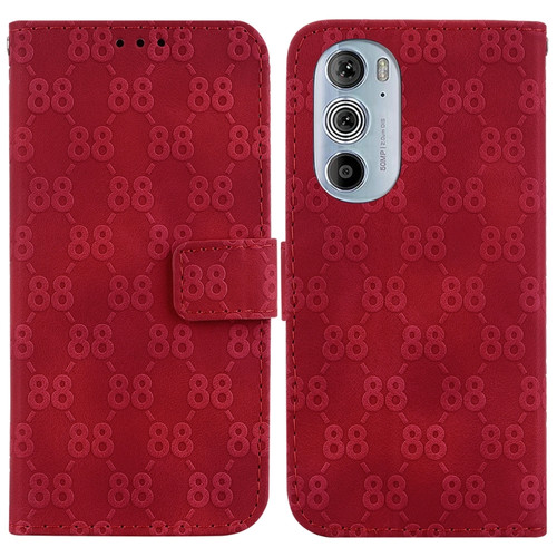 Motorola Edge 30 Pro / Edge+ 2022 Double 8-shaped Embossed Leather Phone Case - Red