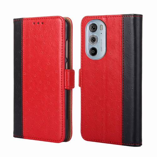 Motorola Edge 30 Pro / Edge+ 2022 Ostrich Texture Flip Leather Phone Case - Red