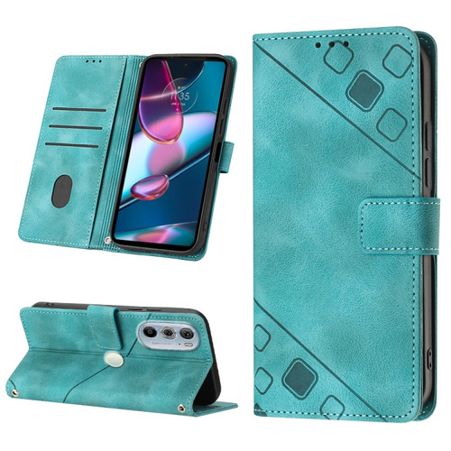 Motorola Edge 30 Pro / Edge+ 2022 Skin-feel Embossed Leather Phone Case - Green