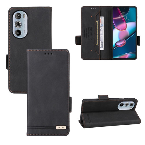 Motorola Edge X30 / Edge 30 Pro / Edge+ 2022 Magnetic Clasp Leather Phone Case - Black