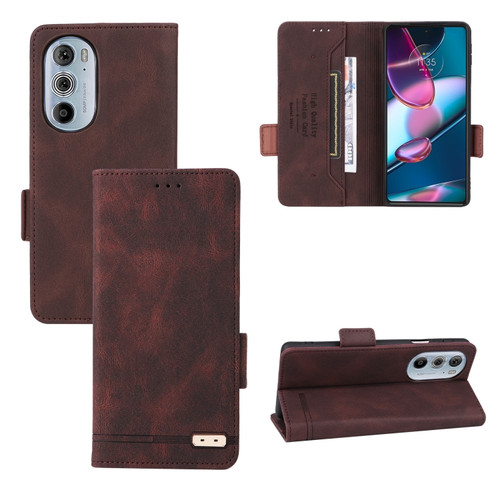 Motorola Edge X30 / Edge 30 Pro / Edge+ 2022 Magnetic Clasp Leather Phone Case - Brown