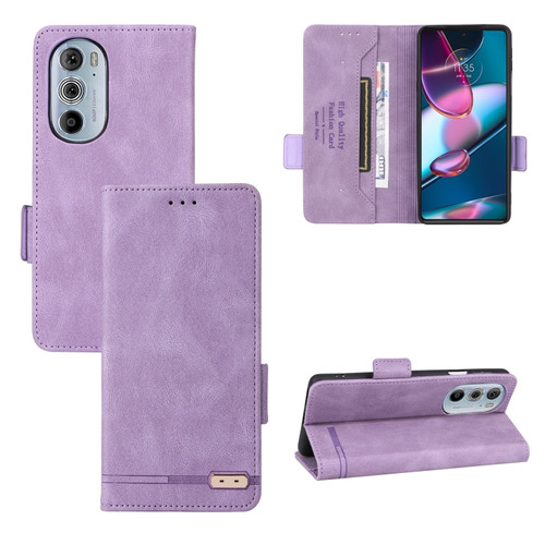 Motorola Edge X30 / Edge 30 Pro / Edge+ 2022 Magnetic Clasp Leather Phone Case - Purple