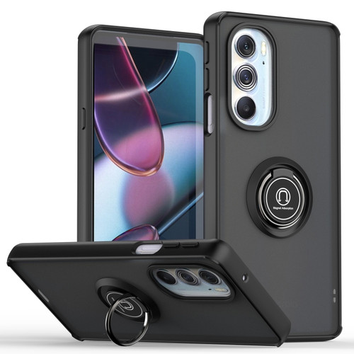 Motorola Edge X30/30 Pro/Plus 2022 Q Shadow 1 Series TPU + PC Phone Case with Ring - Black+Black