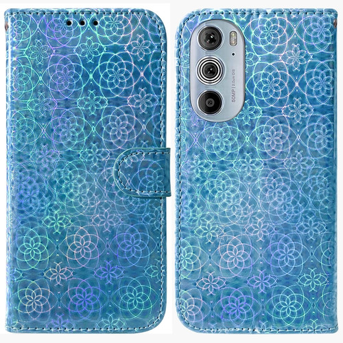 Motorola Edge+ 2022 / 30 Pro Colorful Magnetic Buckle Leather Phone Case - Blue