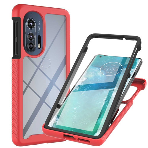 Motorola Edge+ 2022 Starry Sky Solid Color Series PC + TPU Phone Case with PET Film - Red