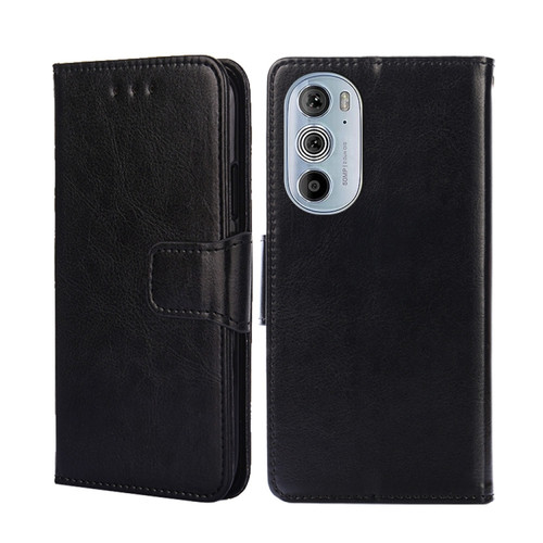 Motorola Edge+ 2022/Edge 30 Pro Crystal Texture Leather Phone Case - Black