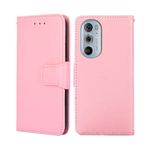 Motorola Edge+ 2022/Edge 30 Pro Crystal Texture Leather Phone Case - Pink