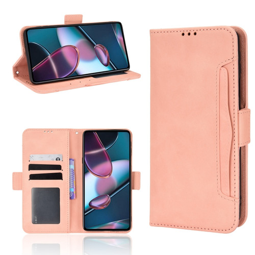 Motorola Moto Edge 30 Pro/Edge+ 2022/Edge X30 Skin Feel Calf Pattern Leather Phone Case - Pink