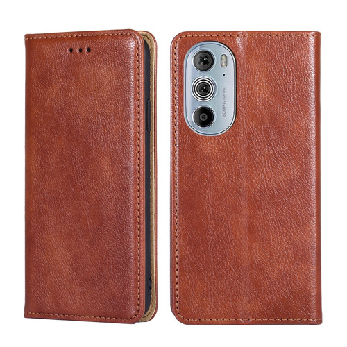 Motorola Moto Edge+ 2022 / Edge 30 Pro Pure Color Magnetic Leather Phone Case - Brown