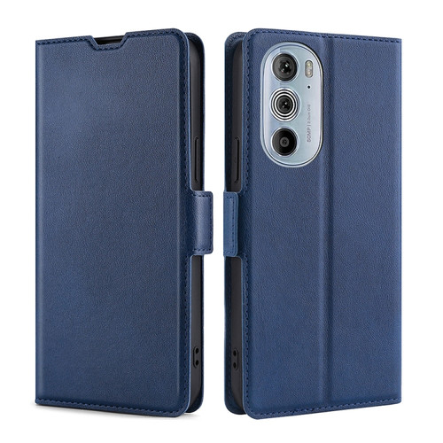 Motorola Moto Edge+ 2022 / Edge 30 Pro Ultra-thin Voltage Side Buckle Leather Phone Case - Blue