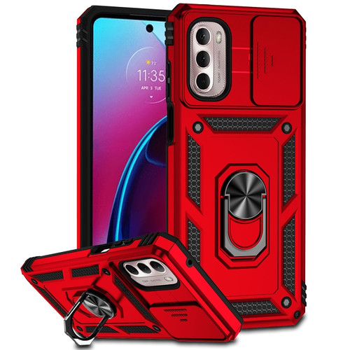 Motorola Moto G Stylus 4G 2022 Sliding Camshield Holder Phone Case - Red