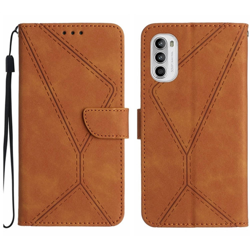 Motorola Moto G Stylus 4G 2022 Stitching Embossed Leather Phone Case - Brown