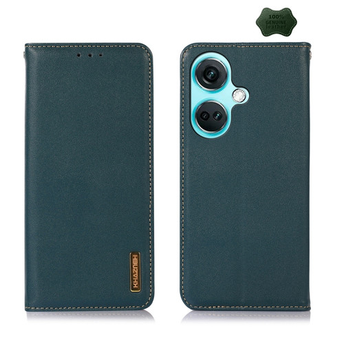 OnePlus Nord CE3 5G KHAZNEH Nappa Top Layer Cowhide Leather Phone Case - Green