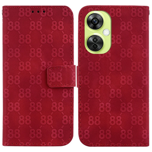 OnePlus 11 Double 8-shaped Embossed Leather Phone Case - Red