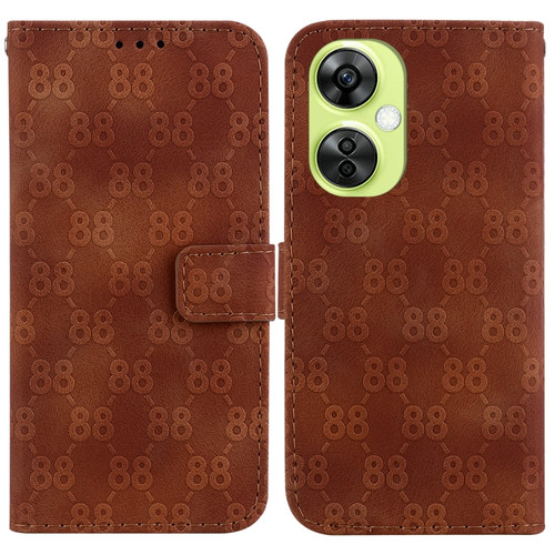 OnePlus 11 Double 8-shaped Embossed Leather Phone Case - Brown