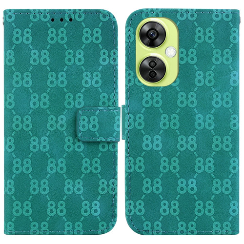 OnePlus 11 Double 8-shaped Embossed Leather Phone Case - Green