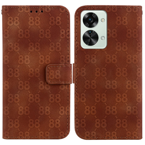 OnePlus 10R / Ace Double 8-shaped Embossed Leather Phone Case - Brown