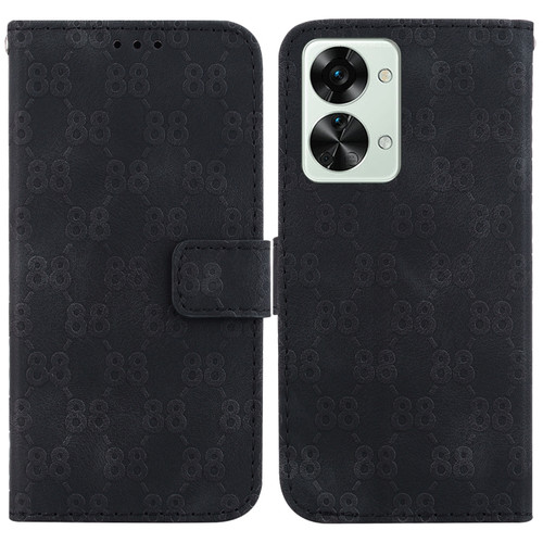 OnePlus 10R / Ace Double 8-shaped Embossed Leather Phone Case - Black