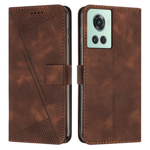 OnePlus 10T / Ace 5G Dream Triangle Leather Phone Case with Lanyard - Brown