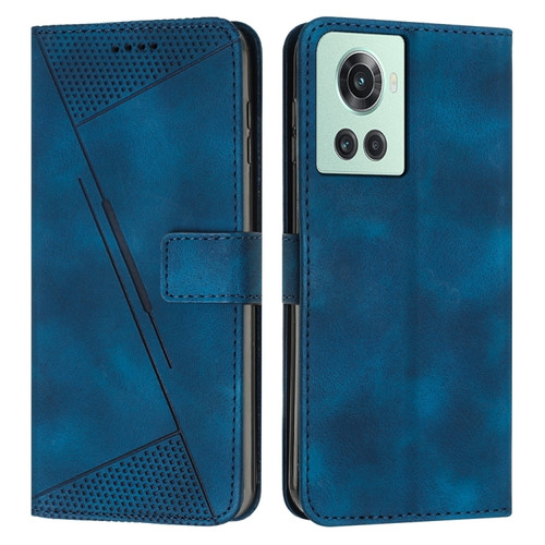 OnePlus 10T / Ace 5G Dream Triangle Leather Phone Case with Lanyard - Blue