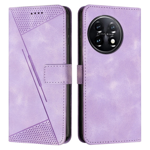 OnePlus 11 Dream Triangle Leather Phone Case with Lanyard - Purple