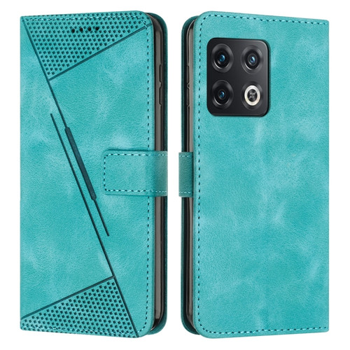 OnePlus 10 Pro 5G Dream Triangle Leather Phone Case with Lanyard - Green