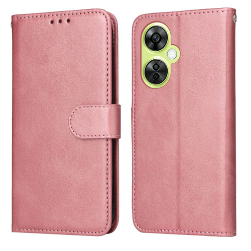 OnePlus Nord CE 3 Lite/Nord N30 Classic Calf Texture Flip Leather Phone Case - Rose Gold
