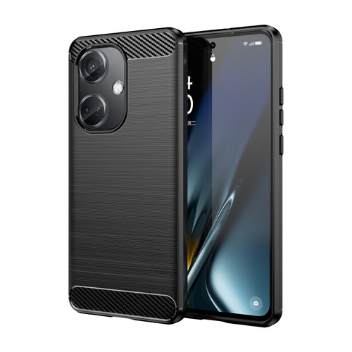OnePlus Nord CE3 5G Brushed Texture Carbon Fiber TPU Phone Case - Black