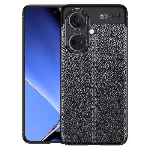 OPPO K11 5G/OnePlus Nord CE3 Litchi Texture Shockproof TPU Phone Case - Black