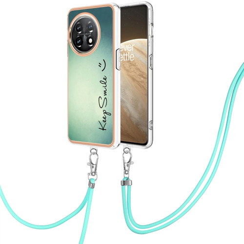 OnePlus 11 Electroplating Dual-side IMD Phone Case with Lanyard - Smile