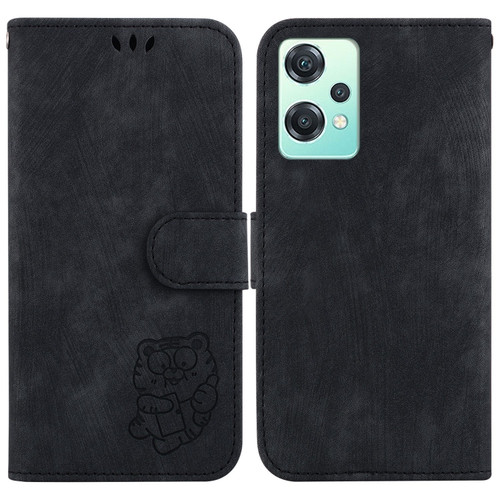 OnePlus Nord CE 2 Lite 5G Little Tiger Embossed Leather Phone Case - Black