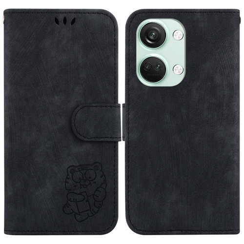 OnePlus Nord 3 Little Tiger Embossed Leather Phone Case - Black