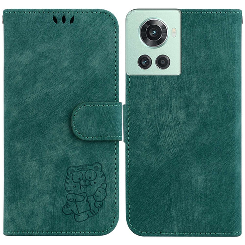 OnePlus 10R / Ace Little Tiger Embossed Leather Phone Case - Green