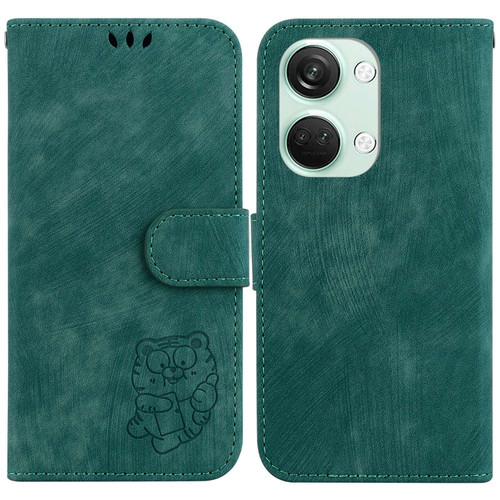 OnePlus Nord 3 Little Tiger Embossed Leather Phone Case - Green