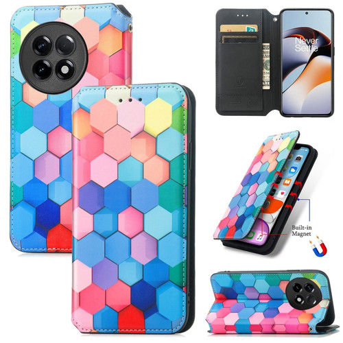 OnePlus Ace 2 CaseNeo Colorful Magnetic Leather Phone Case - Colorful Cube