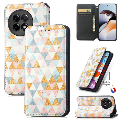 OnePlus Ace 2 CaseNeo Colorful Magnetic Leather Phone Case - Rhombus