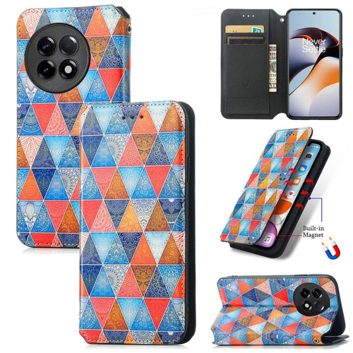 OnePlus Ace 2 CaseNeo Colorful Magnetic Leather Phone Case - Rhombus Mandala
