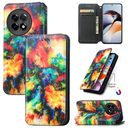 OnePlus Ace 2 CaseNeo Colorful Magnetic Leather Phone Case - Colorful Cloud