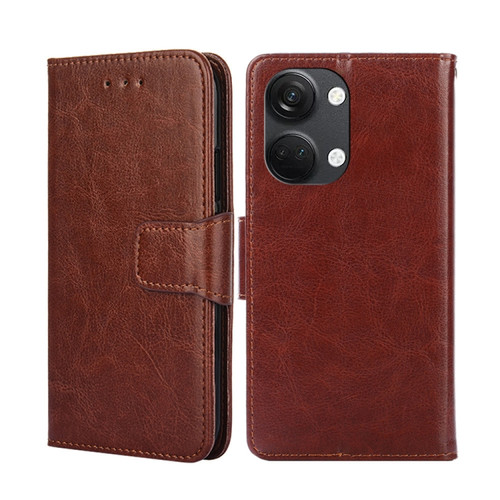 OnePlus Ace 2V 5G Crystal Texture Leather Phone Case - Brown