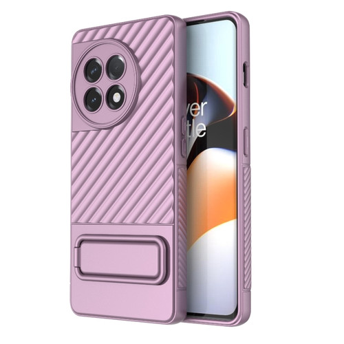OnePlus Ace 2 5G Wavy Texture TPU Phone Case with Lens Film - Purple